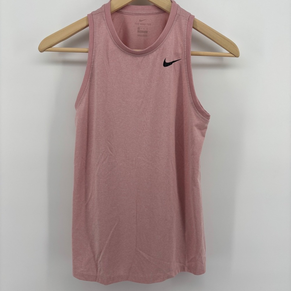 Nike Tank Top Womens XS Pink Excellent Dri-FIT Heathered Sleeveless Gym Shirt - Picture 4 of 7